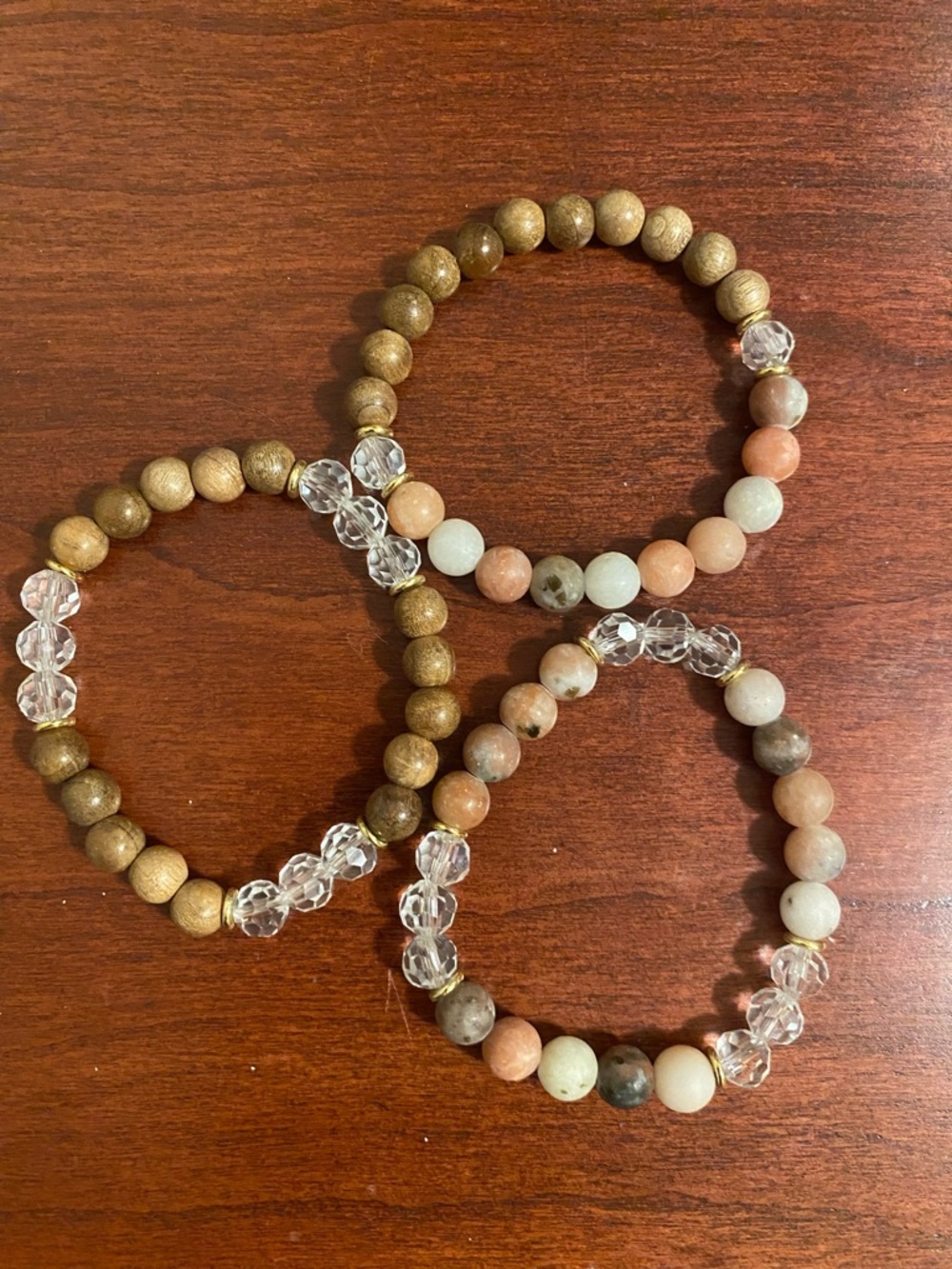 Handcrafted Multicolor Stone & Bead Stretch Bracelets
